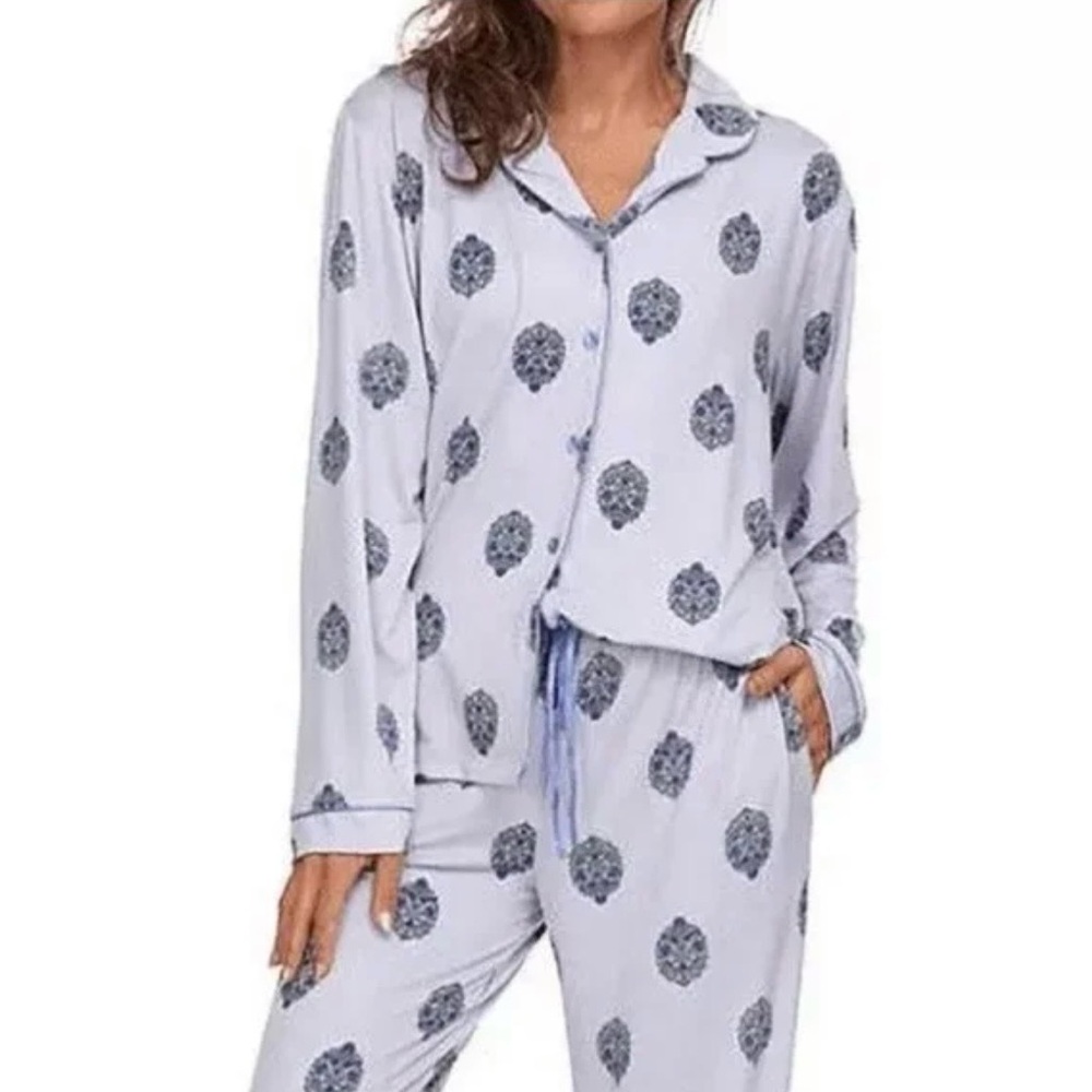 Flora Nikrooz Women's Floral Breathable Pant Pajama Set Sz L BNWT